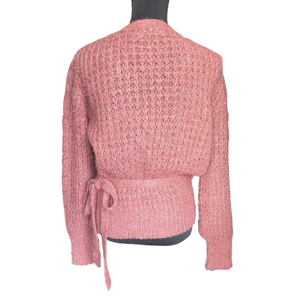 CREAM Brand Rusty Pink Lace Knit Wrap Cardigan Sweater (S) - Picture 6 of 14